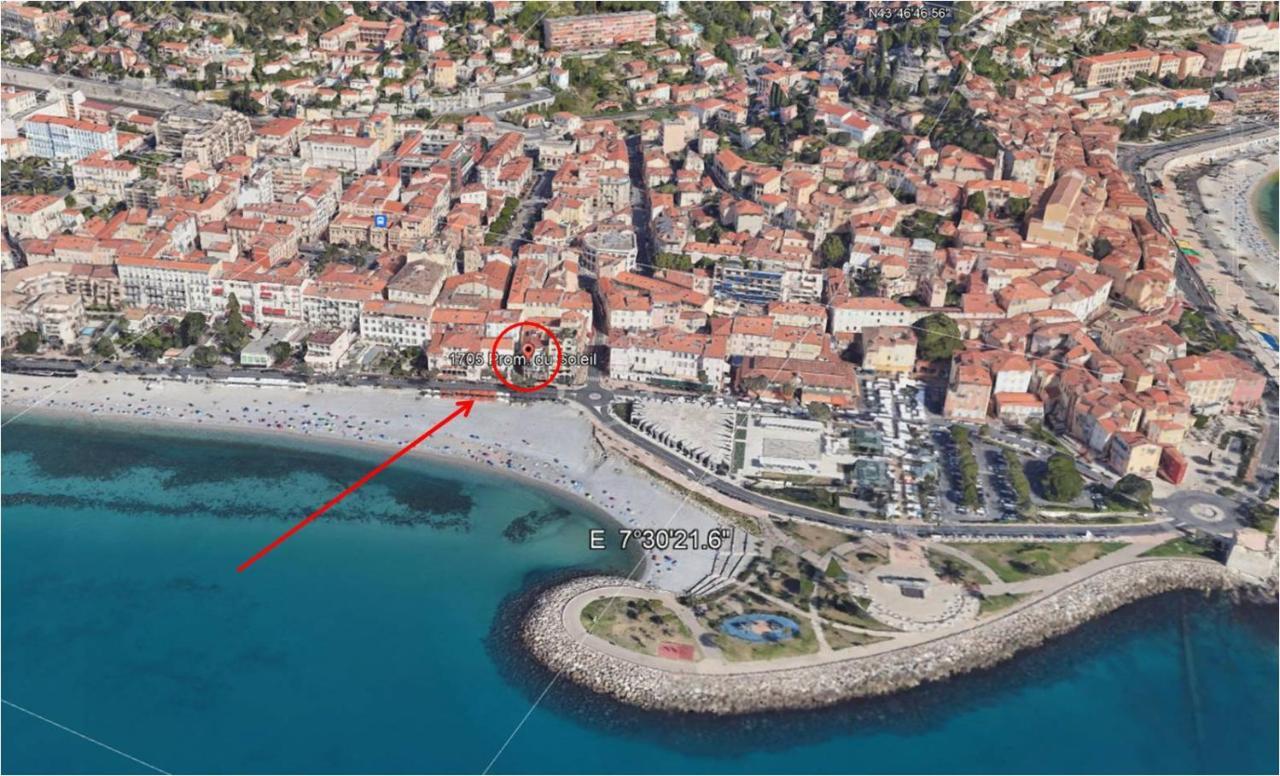 Villa Azzurra Menton Apt Luxe, Front Mer, 4Th Floor Of 5, Wifi, Tvsat, Climate 外观 照片